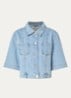 Blouse van denim met borstzakken - Lichtblauw