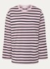 Jeevana longsleeve met streepprint en logo - Lichtroze