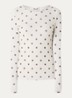Jodie semi-transparante top met stippenprint - Gebroken wit