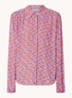 Britt blouse met pofmouw en print - Paars