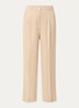 James high waist wide fit pantalon van satijn met steekzakken - Beige