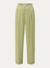 James high waist wide fit pantalon van satijn met steekzakken - Mosgroen