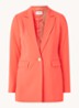 Longline blazer met klepzakken - Koraalrood