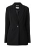 Longline blazer van crêpe met klepzakken - Zwart