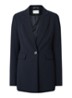 Longline blazer van crêpe met klepzakken - Donkerblauw