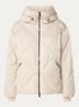 Nowy puffer jack met capuchon en glanzende finish  - Creme