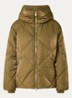 Nowy puffer jack met capuchon en glanzende finish  - Goud