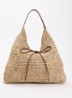 Siena schoudertas met leren details - Beige