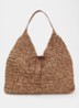 Siena schoudertas met leren details - Bruin