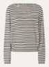 Gerhi fijngebreide sweater in wolblend met streepprint - Gebroken wit