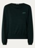 Gerhi fijngebreide sweater in wolblend met streepprint - Donkergroen