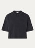 Voss cropped T-shirt met ronde hals - Antraciet
