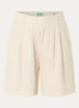 Bermuda high waist loose fit korte broek van linnen - Zand