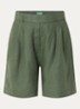 Bermuda high waist loose fit korte broek van linnen - Groen