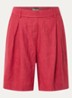 Bermuda high waist loose fit korte broek van linnen - Kersenrood