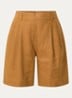 Bermuda high waist loose fit korte broek van linnen - Camel