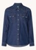 Blouse van chambray met borstzakken - Indigo