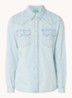 Blouse van chambray met borstzakken - Lichtblauw
