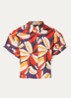 Blouse van linnen met print - Oranje