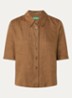 Blouse van linnen  - Cognac