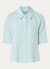 Blouse van linnen  - Turquoise