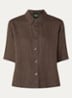 Blouse van linnen - Donkerbruin