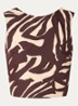 Cropped mouwloze top met print en gestrikt detail - Bruin