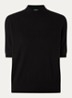 Fijngebreid T-shirt in kasjmierblend met ronde hals - Zwart