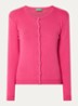 Fijngebreid vest met ronde hals - Fuchsia