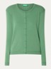 Fijngebreid vest met ronde hals - Olijfgroen