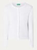 Fijngebreid vest met ronde hals - Wit