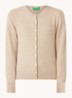 Fijngebreid vest van scheerwol met ronde hals - Camelmelee-562 / Beige