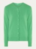 Fijngebreid vest van scheerwol met ronde hals - Groen-0R8  / Groen