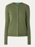 Fijngebreid vest van scheerwol met ronde hals - Groen-15R / Legergroen