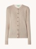 Fijngebreid vest van wol met ronde hals - Camel