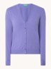 Fijngebreid vest van wol met stretch - Lavendel