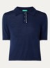Fijngebreide polo van scheerwol - Blauw