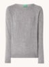 Fijngebreide pullover in kasjmierblend met ronde hals  - Lichtgrijs