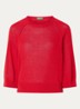 Fijngebreide pullover in linnenblend met ronde hals - Rood
