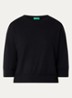 Fijngebreide pullover in wolblend - Zwart