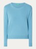 Fijngebreide pullover met ronde hals - Aquablauw