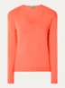 Fijngebreide pullover met V-hals - Oranje
