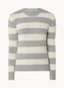 Fijngebreide pullover van wol met streepprint - Lichtgrijs