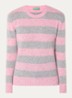 Fijngebreide pullover van wol met streepprint - Lichtroze