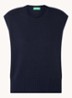 Fijngebreide spencer in wolblend met stretch - Donkerblauw
