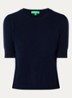 Fijngebreide top van scheerwol - Blauw