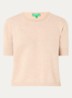 Fijngebreide top van scheerwol - Beige