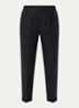 High waist cropped tapered fit pantalon van linnen - Zwart