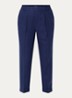 High waist cropped tapered fit pantalon van linnen - Blauw