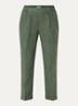 High waist cropped tapered fit pantalon van linnen - Donkergroen